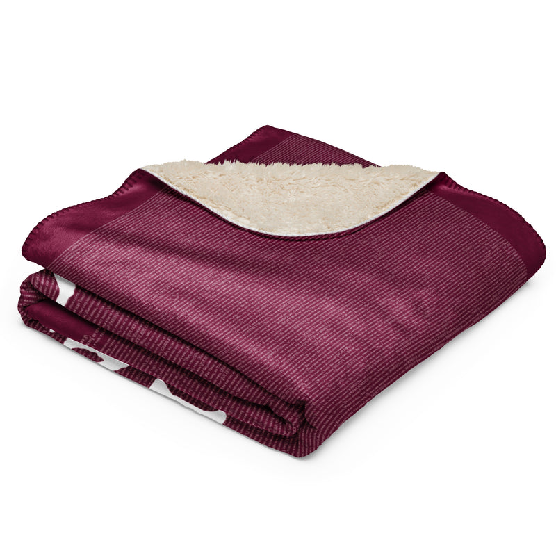 Romeo and Juliet Full Text Sherpa Blanket - Deep Red