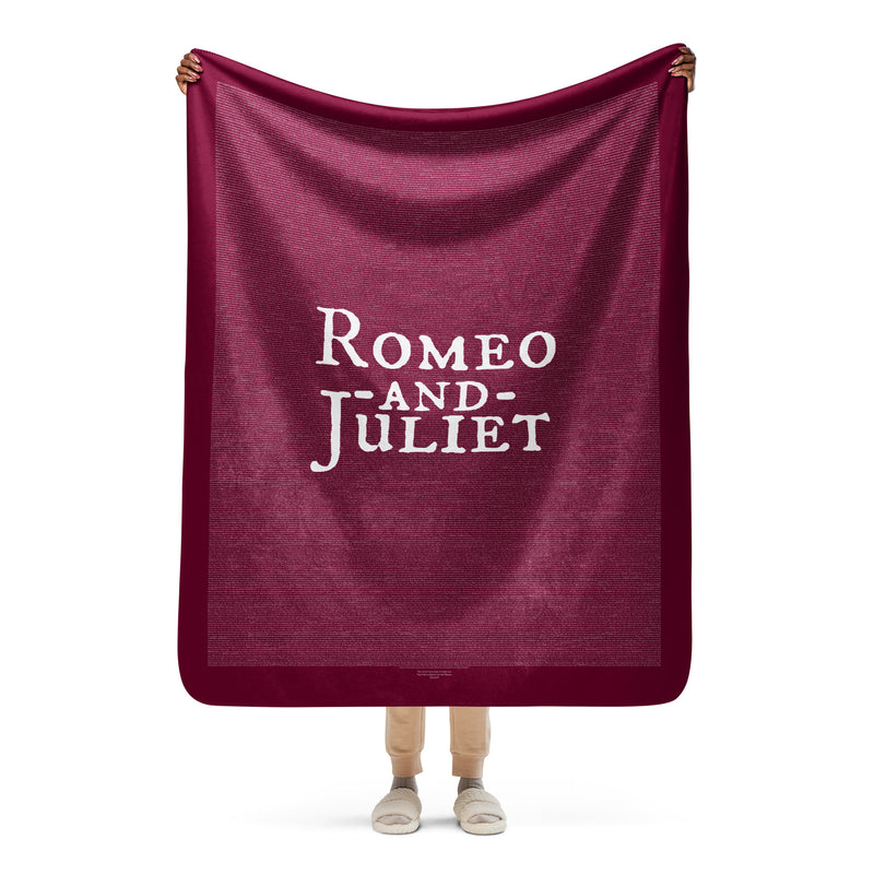 Romeo and Juliet Full Text Sherpa Blanket - Deep Red