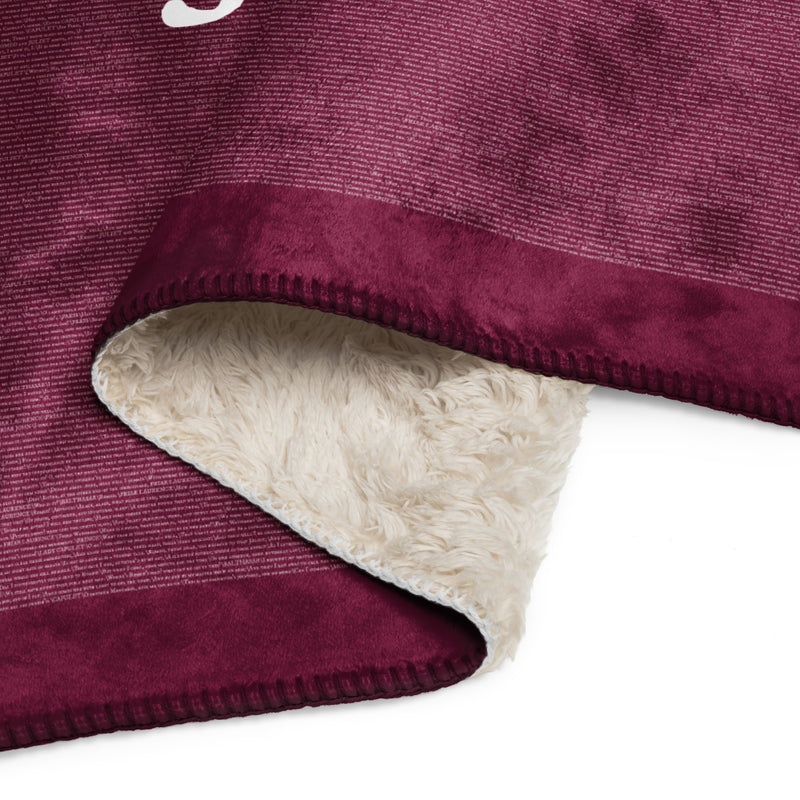 Romeo and Juliet Full Text Sherpa Blanket - Deep Red