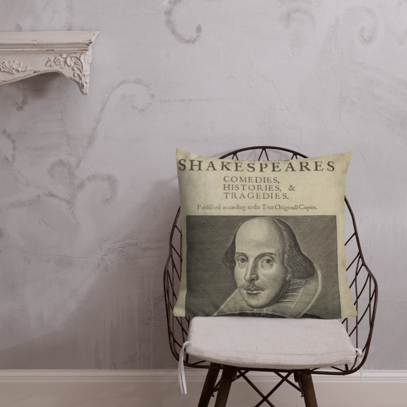 Shakespeare's First Folio Premium Throw Pillow