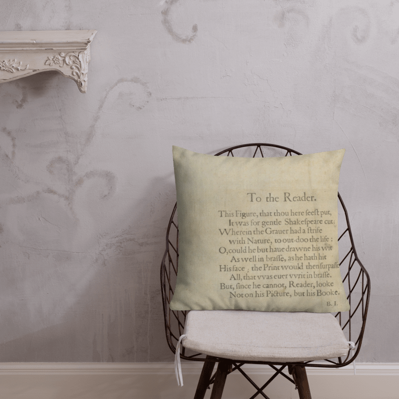 Shakespeare's First Folio Premium Throw Pillow