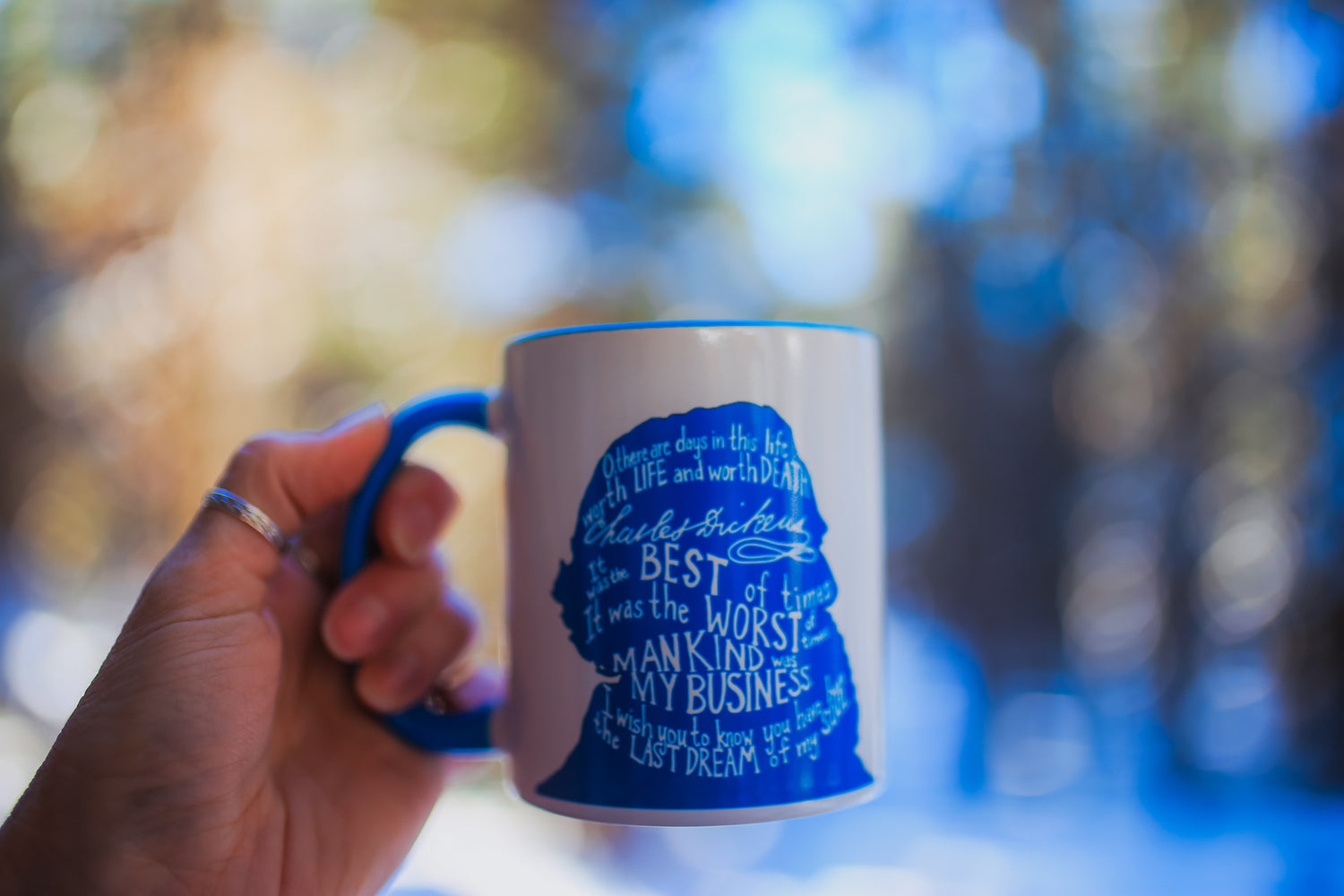 Charles Dickens Mug - Blue