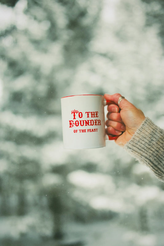 A Christmas Carol Mug - The Founder of the Feast - Red Handle and Inside (Founder)