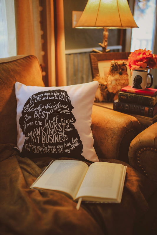 Charles Dickens Premium Throw Pillow
